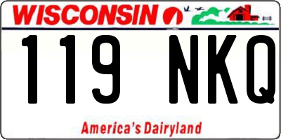 WI license plate 119NKQ