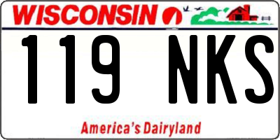 WI license plate 119NKS