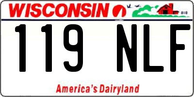 WI license plate 119NLF