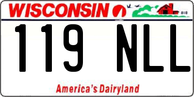 WI license plate 119NLL