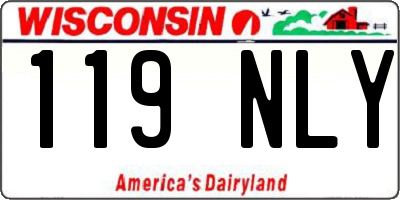 WI license plate 119NLY