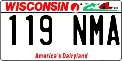 WI license plate 119NMA