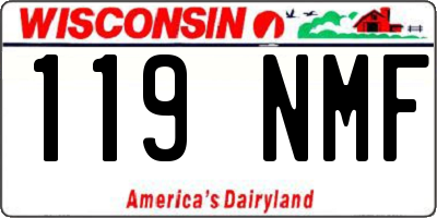 WI license plate 119NMF