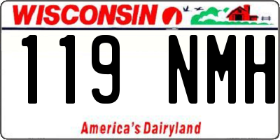 WI license plate 119NMH
