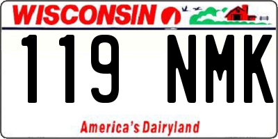 WI license plate 119NMK