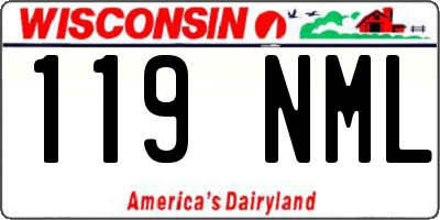 WI license plate 119NML