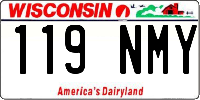 WI license plate 119NMY