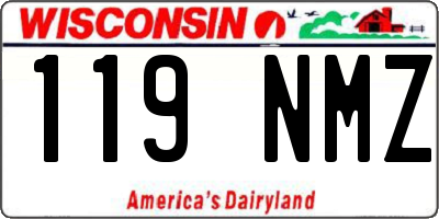 WI license plate 119NMZ