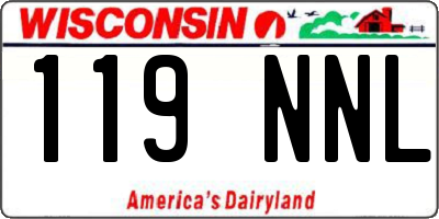 WI license plate 119NNL