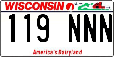 WI license plate 119NNN