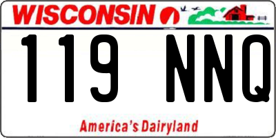 WI license plate 119NNQ