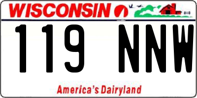 WI license plate 119NNW