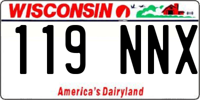 WI license plate 119NNX