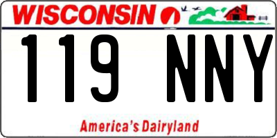 WI license plate 119NNY