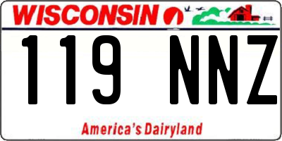WI license plate 119NNZ