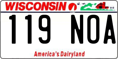WI license plate 119NOA