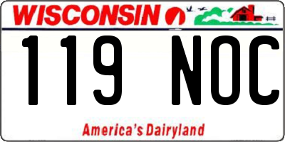 WI license plate 119NOC