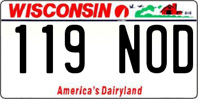 WI license plate 119NOD