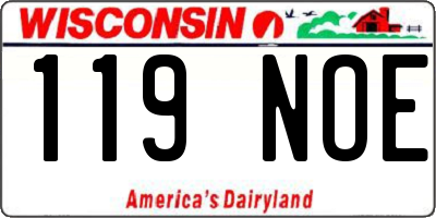 WI license plate 119NOE