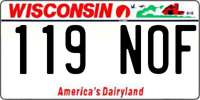 WI license plate 119NOF