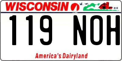 WI license plate 119NOH