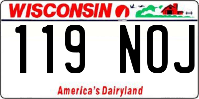 WI license plate 119NOJ