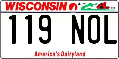 WI license plate 119NOL