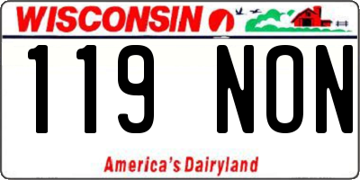 WI license plate 119NON