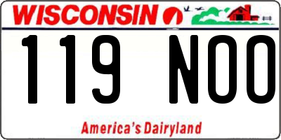 WI license plate 119NOO
