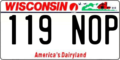 WI license plate 119NOP
