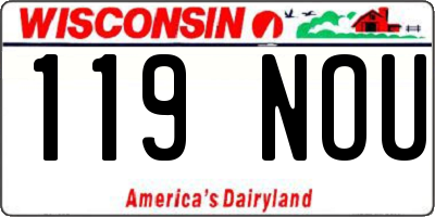 WI license plate 119NOU