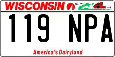 WI license plate 119NPA