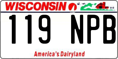 WI license plate 119NPB