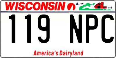 WI license plate 119NPC