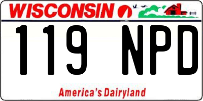 WI license plate 119NPD