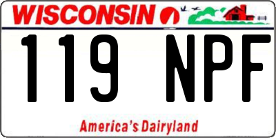 WI license plate 119NPF