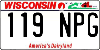 WI license plate 119NPG
