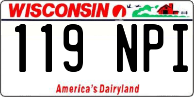 WI license plate 119NPI