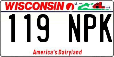 WI license plate 119NPK