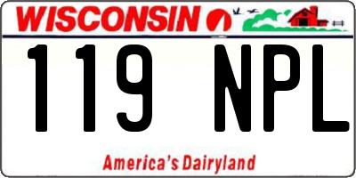 WI license plate 119NPL