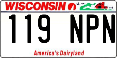 WI license plate 119NPN