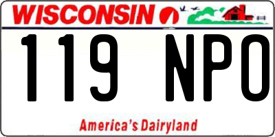 WI license plate 119NPO