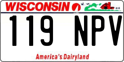 WI license plate 119NPV