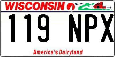 WI license plate 119NPX
