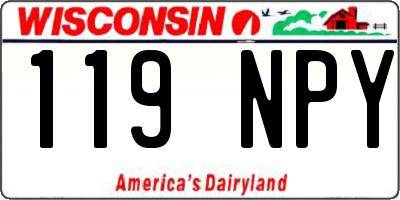 WI license plate 119NPY