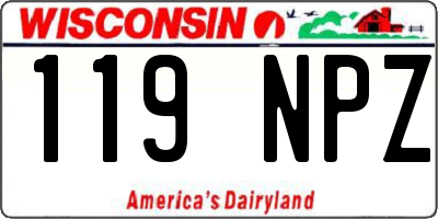 WI license plate 119NPZ