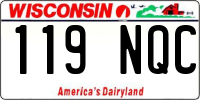WI license plate 119NQC