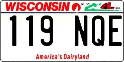 WI license plate 119NQE