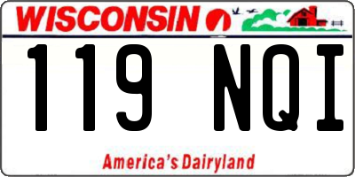 WI license plate 119NQI