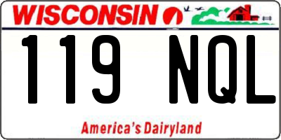 WI license plate 119NQL